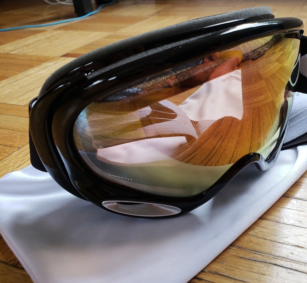 Oakley Crowbar Snow Goggles Jet Black With Fire Ir